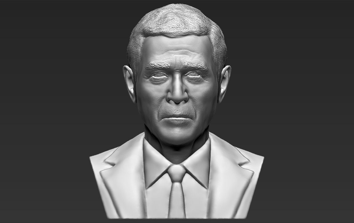 President George W Bush bust ready for full color 3D printing 3D print model_30