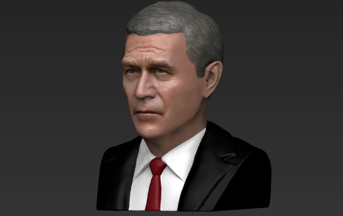 President George W Bush bust ready for full color 3D printing 3D print model_23