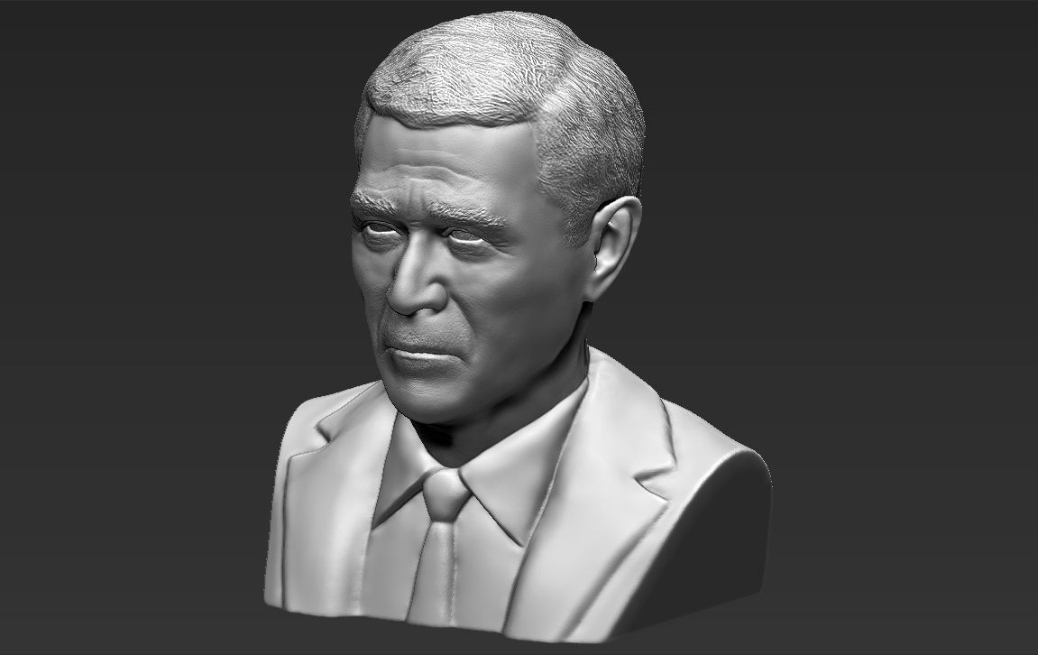 President George W Bush bust ready for full color 3D printing 3D print model_47