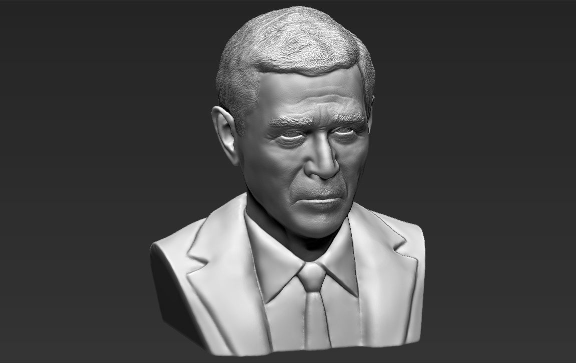 President George W Bush bust ready for full color 3D printing 3D print model_45