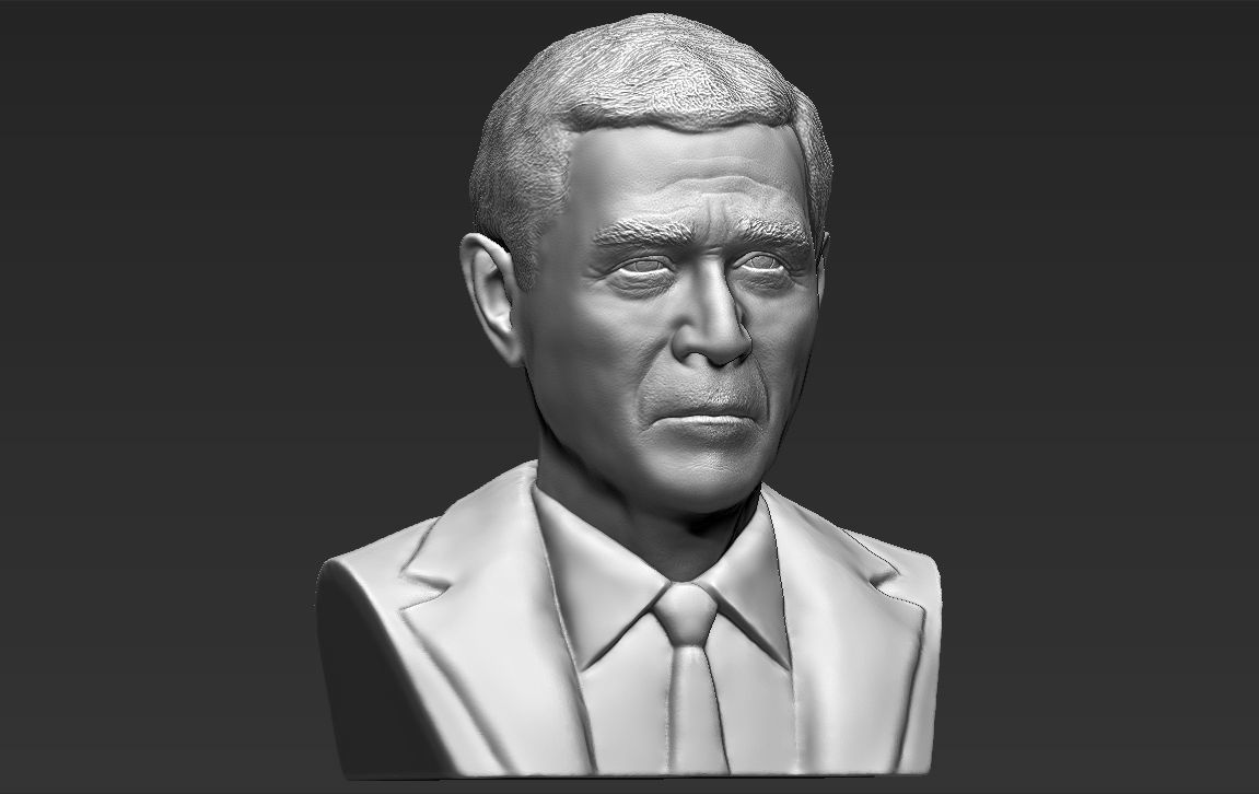 President George W Bush bust ready for full color 3D printing 3D print model_44