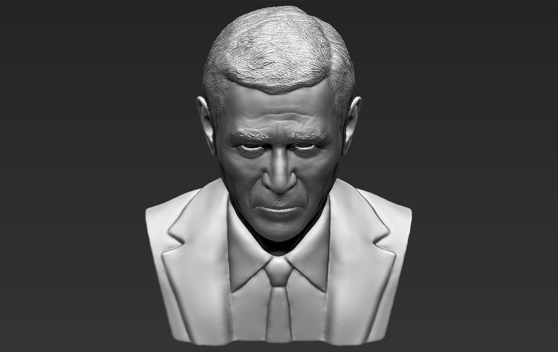 President George W Bush bust ready for full color 3D printing 3D print model_48