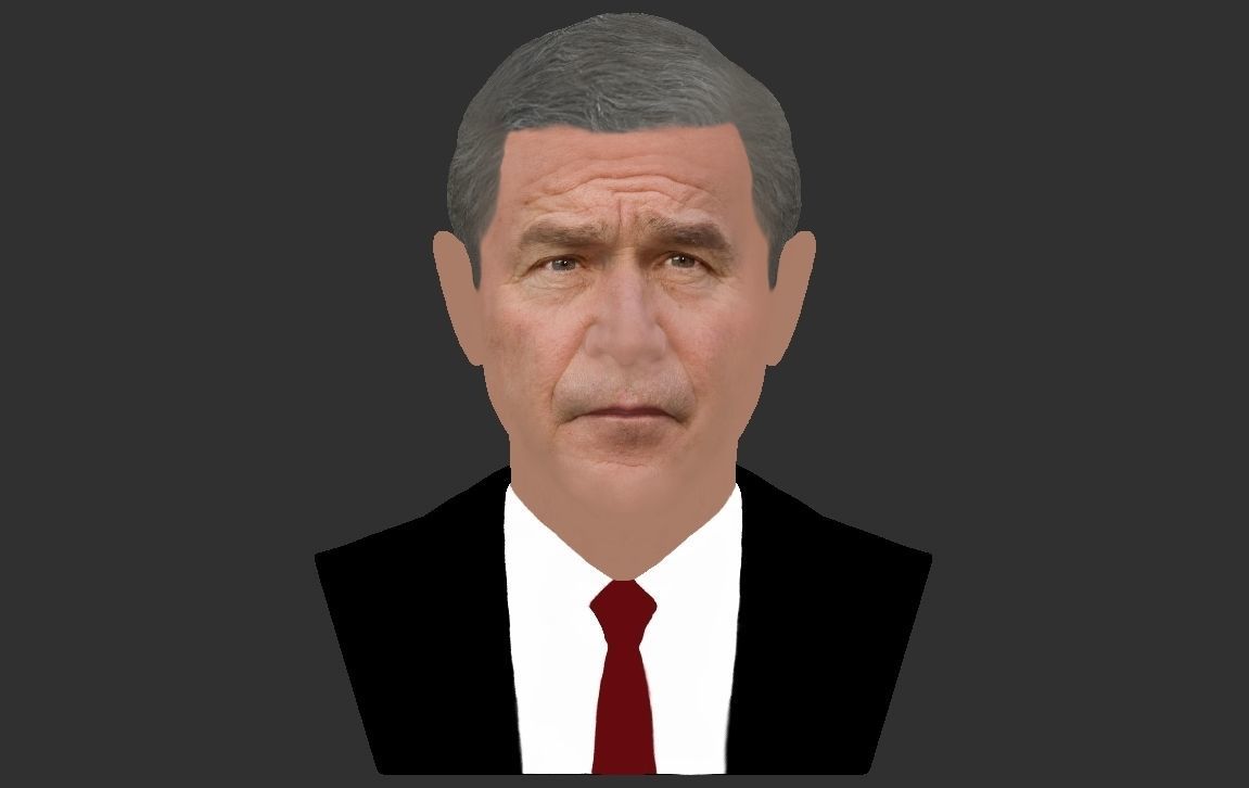President George W Bush bust ready for full color 3D printing 3D print model_24