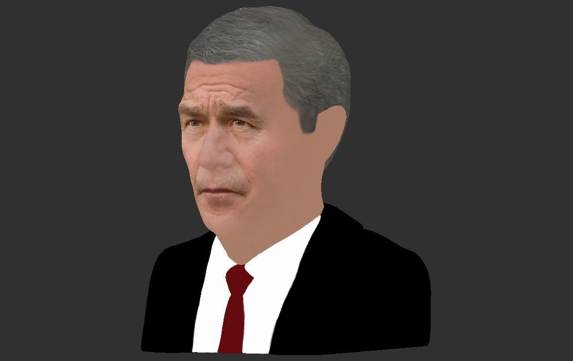 President George W Bush bust ready for full color 3D printing 3D print model_25