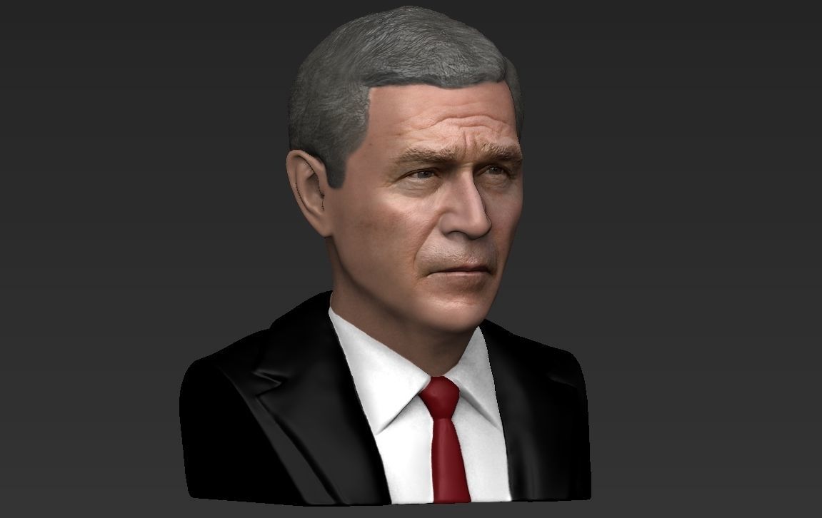 President George W Bush bust ready for full color 3D printing 3D print model_22