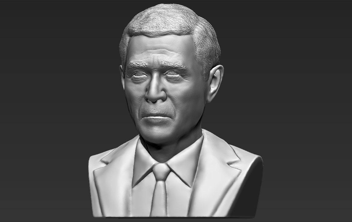 President George W Bush bust ready for full color 3D printing 3D print model_31