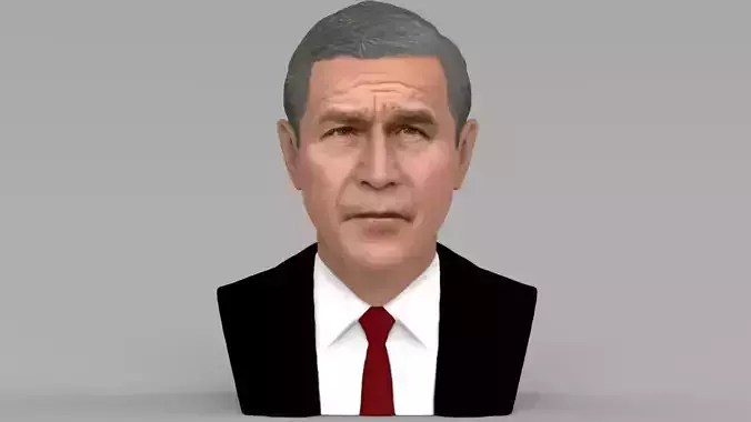 President George W Bush bust ready for full color 3D printing 3D print model