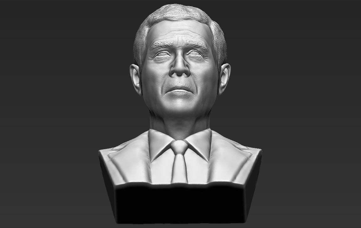 President George W Bush bust ready for full color 3D printing 3D print model_51