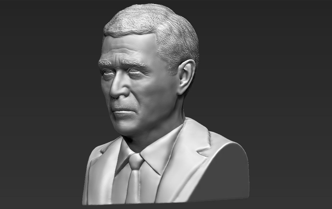 President George W Bush bust ready for full color 3D printing 3D print model_33