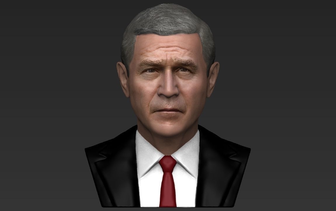 President George W Bush bust ready for full color 3D printing 3D print model_21