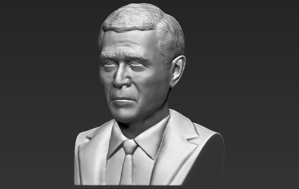 President George W Bush bust ready for full color 3D printing 3D print model_32