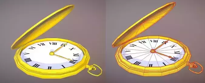 Pocket Watch Low-poly 3D model