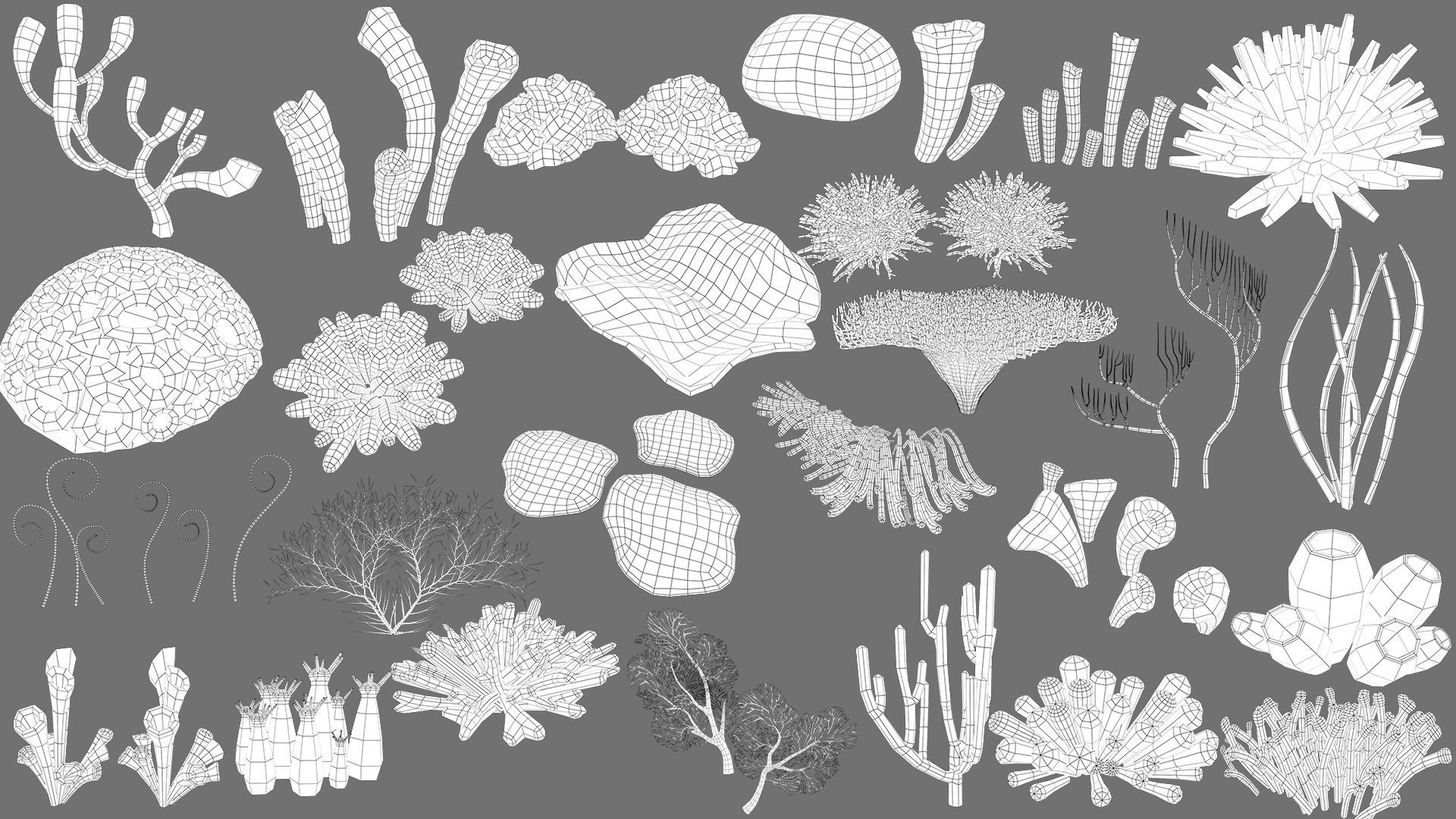 Underwater Plants Collection Low-poly 3D model_70