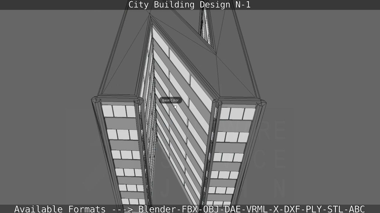 City Building Design N-1 Low-poly 3D model_63
