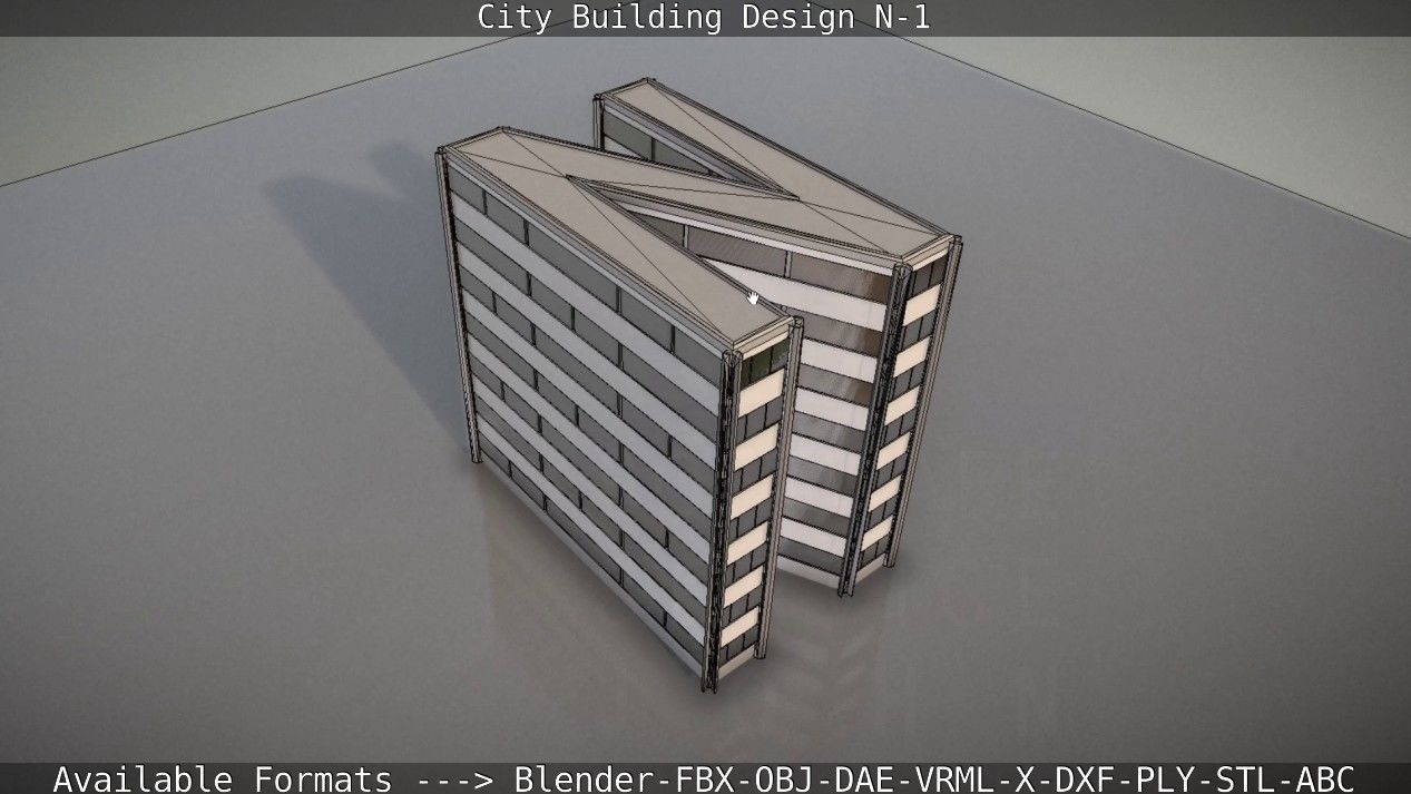 City Building Design N-1 Low-poly 3D model_72