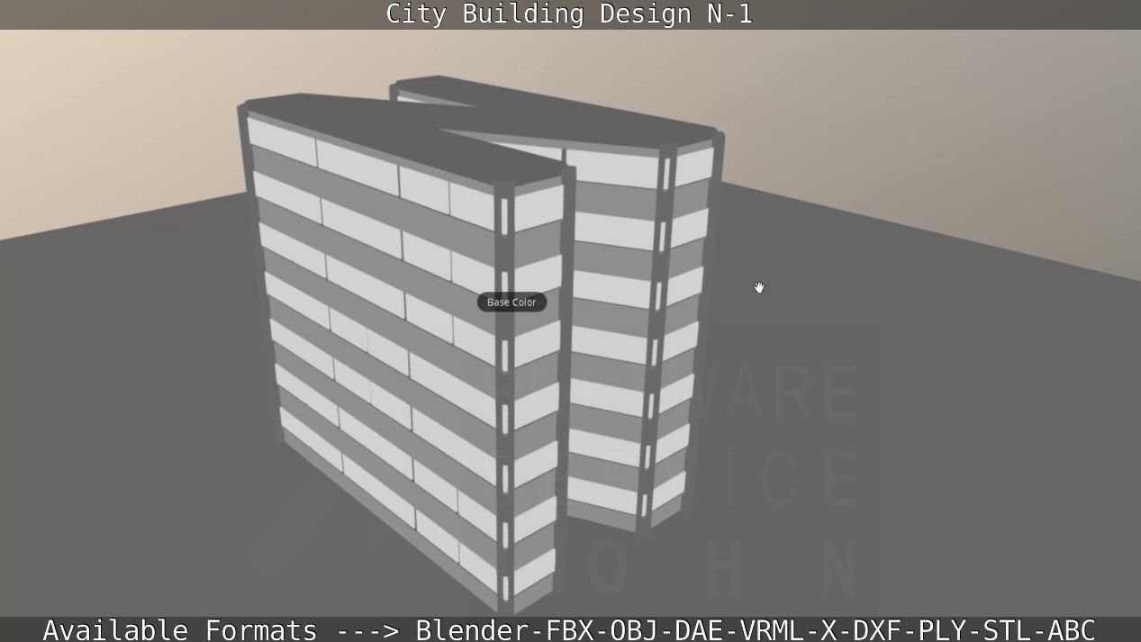 City Building Design N-1 Low-poly 3D model_90