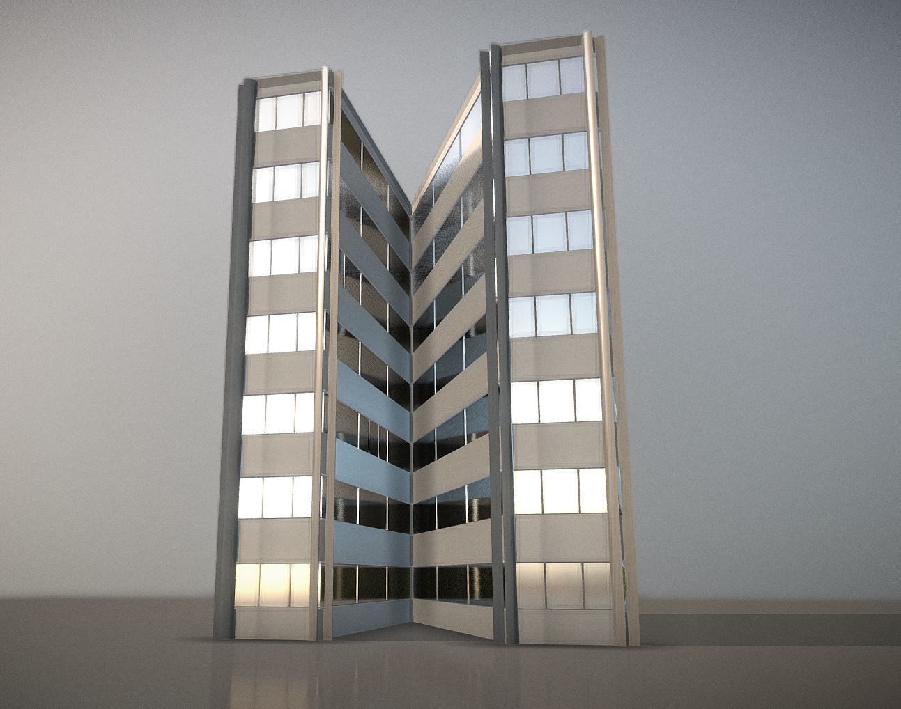 City Building Design N-1 Low-poly 3D model_3