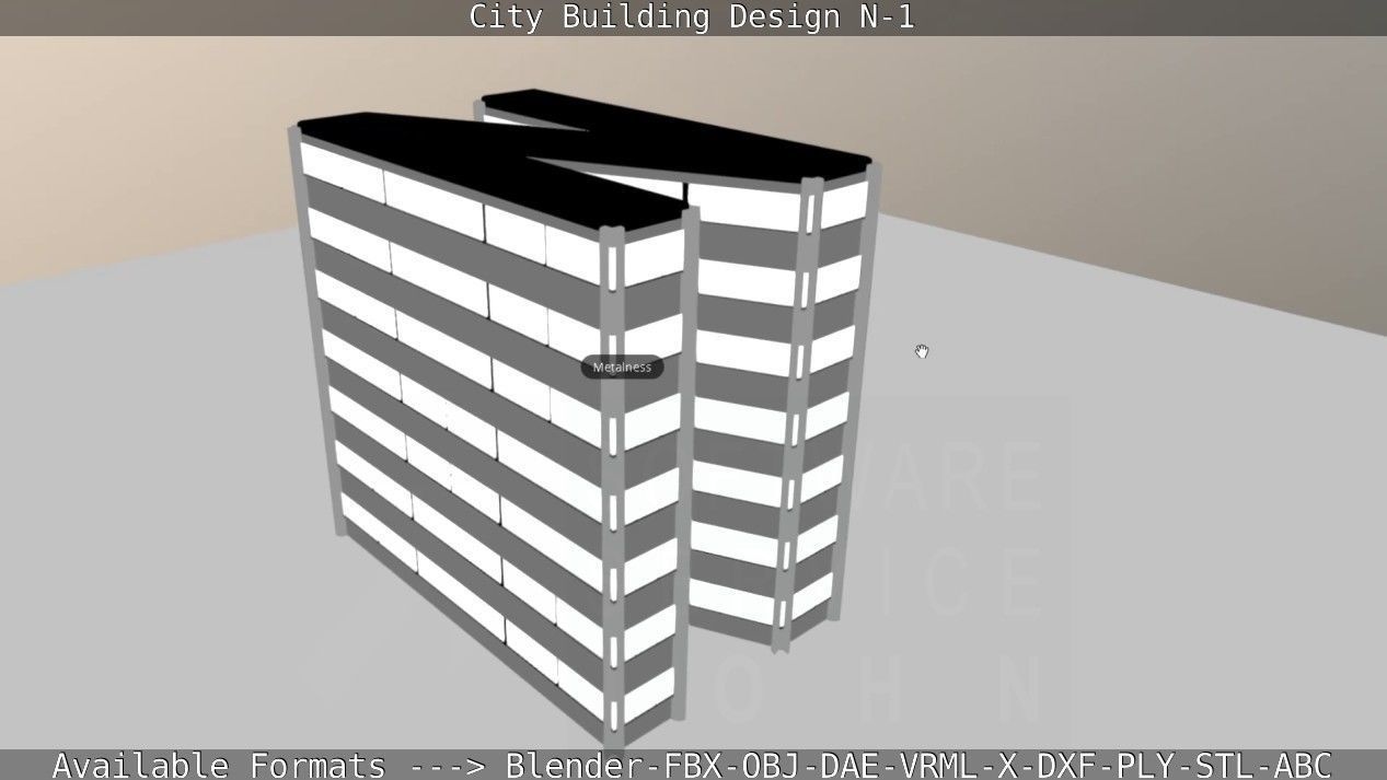 City Building Design N-1 Low-poly 3D model_88