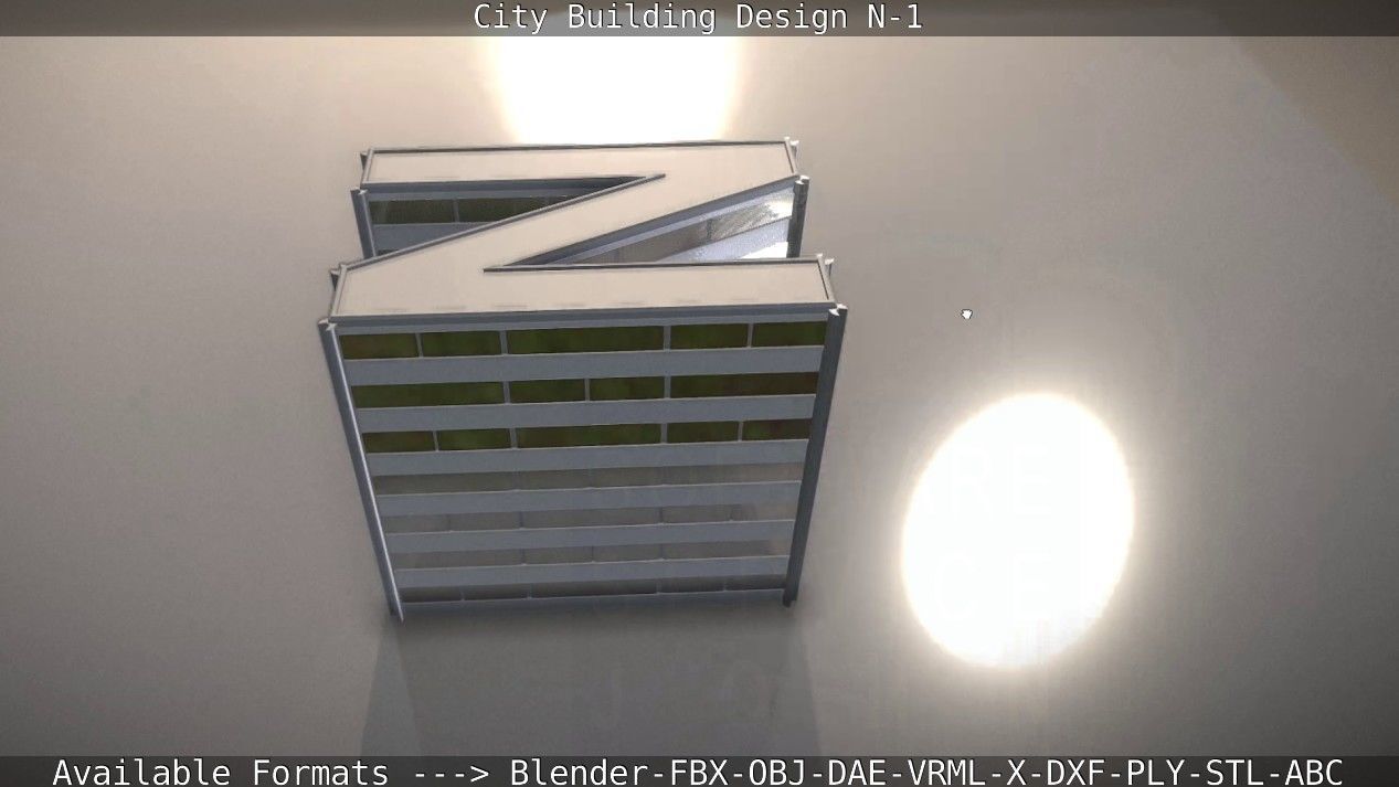 City Building Design N-1 Low-poly 3D model_16