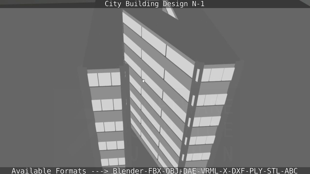 City Building Design N-1 Low-poly 3D model_65