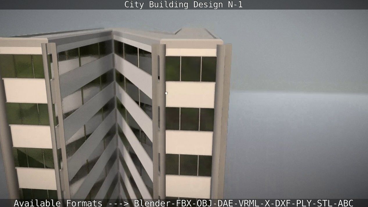 City Building Design N-1 Low-poly 3D model_31