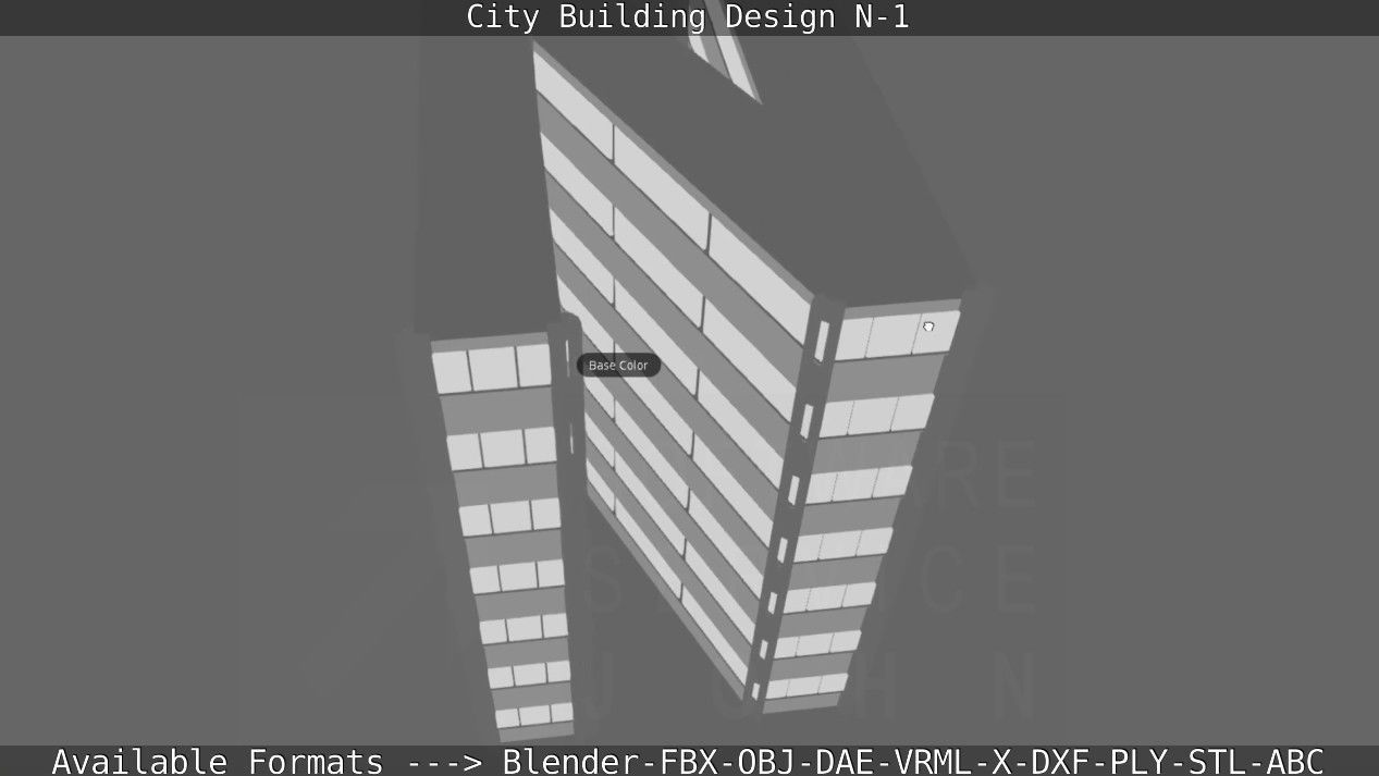 City Building Design N-1 Low-poly 3D model_80