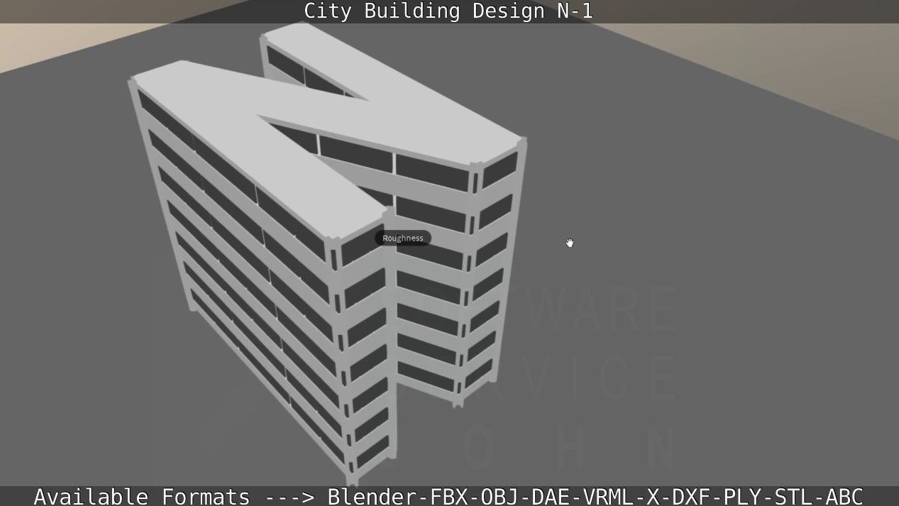 City Building Design N-1 Low-poly 3D model_85