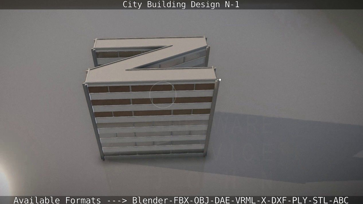 City Building Design N-1 Low-poly 3D model_17