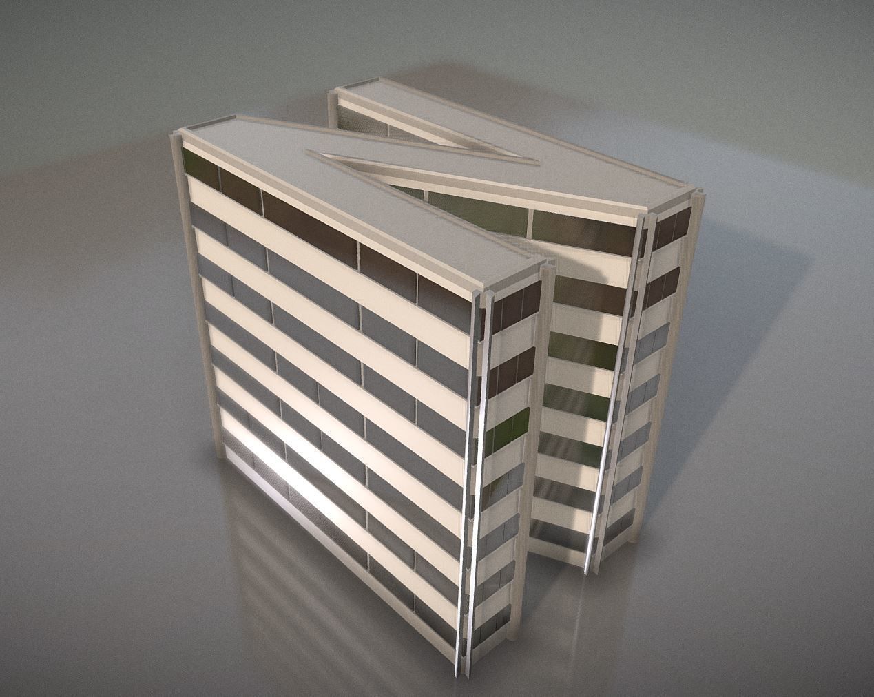City Building Design N-1 Low-poly 3D model_6