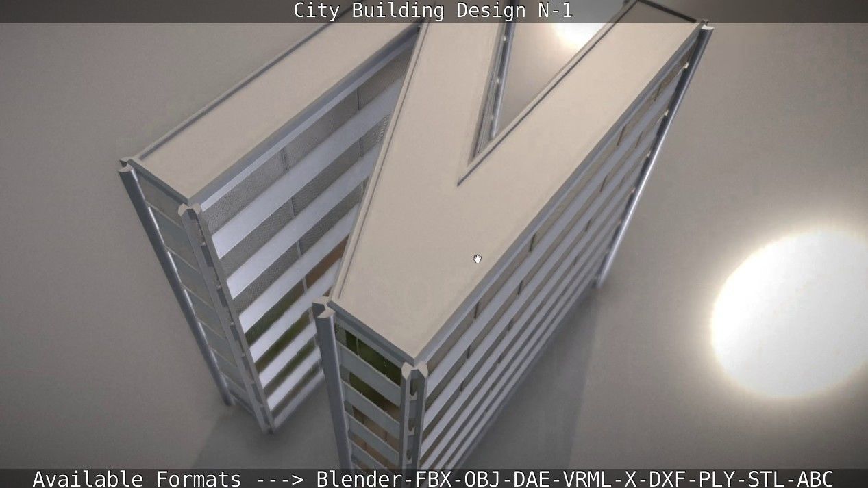 City Building Design N-1 Low-poly 3D model_25