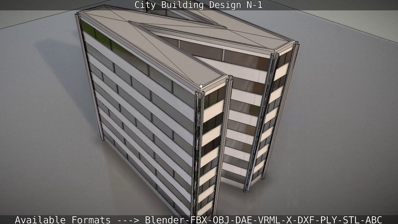City Building Design N-1 Low-poly 3D model_73
