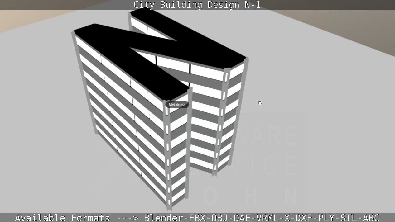 City Building Design N-1 Low-poly 3D model_84