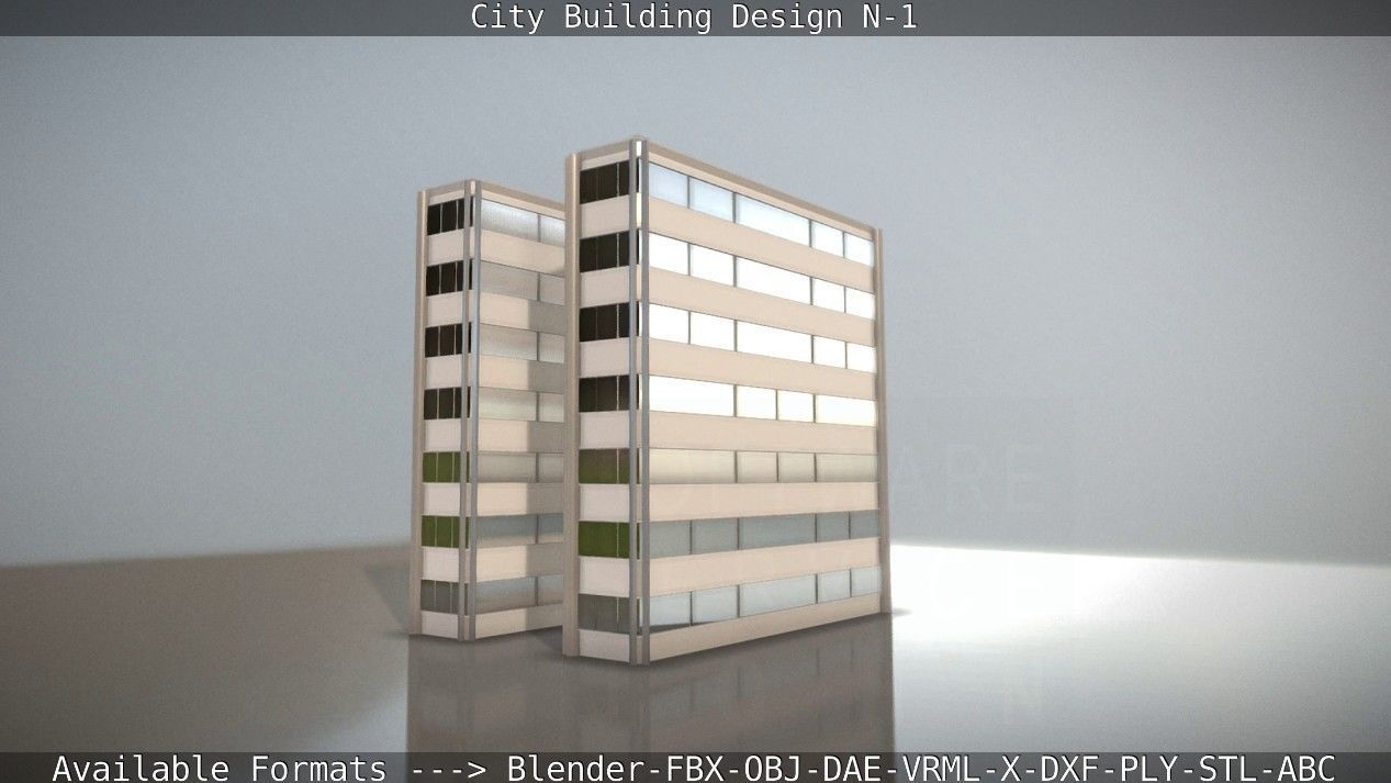 City Building Design N-1 Low-poly 3D model_10
