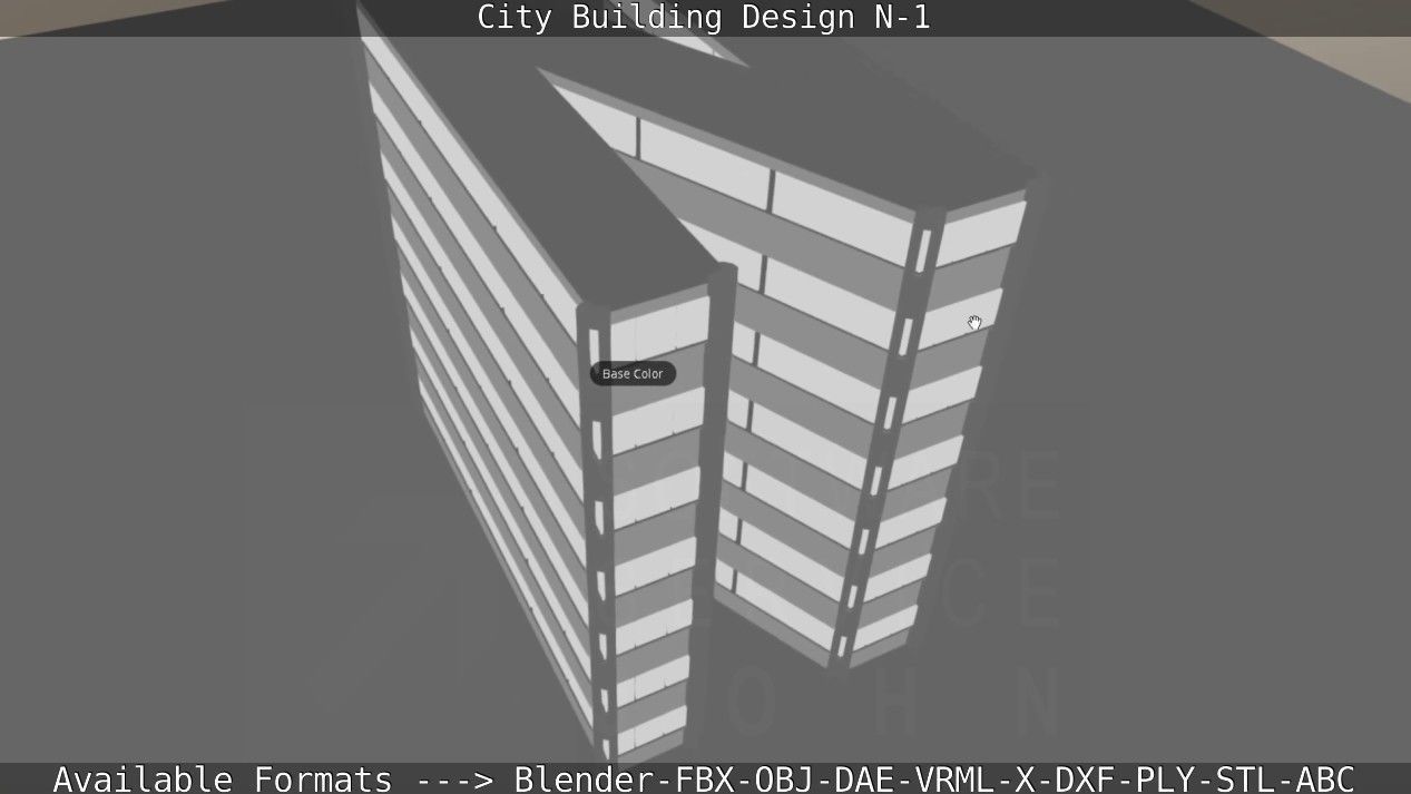City Building Design N-1 Low-poly 3D model_81