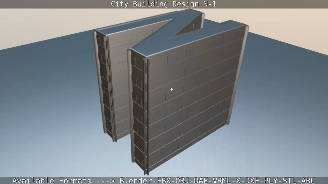City Building Design N-1 Low-poly 3D model_55