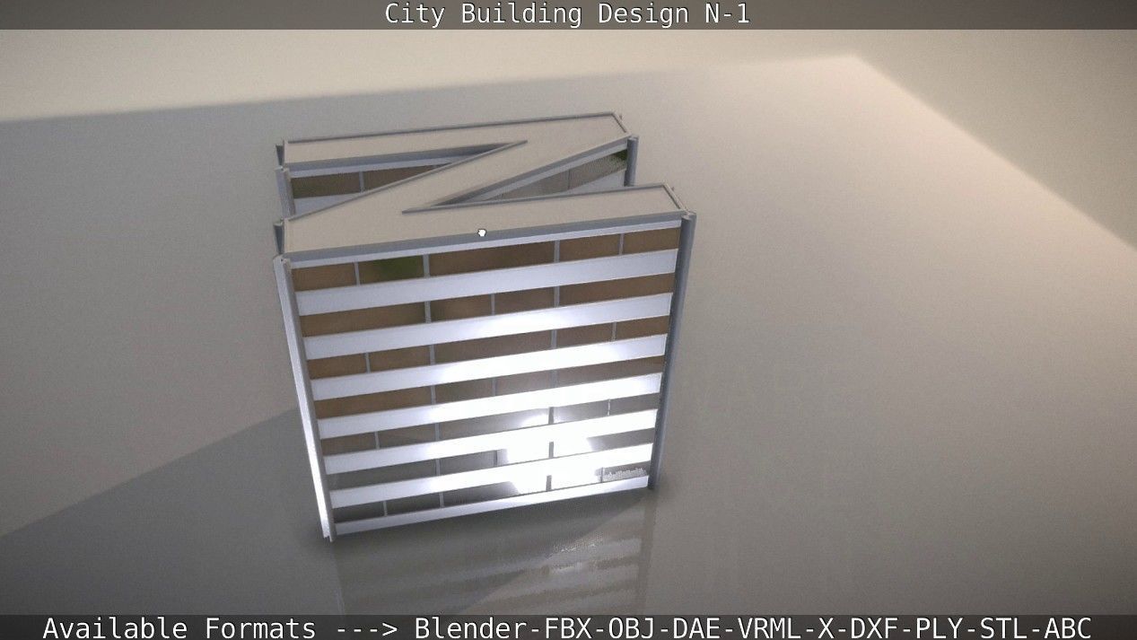 City Building Design N-1 Low-poly 3D model_19