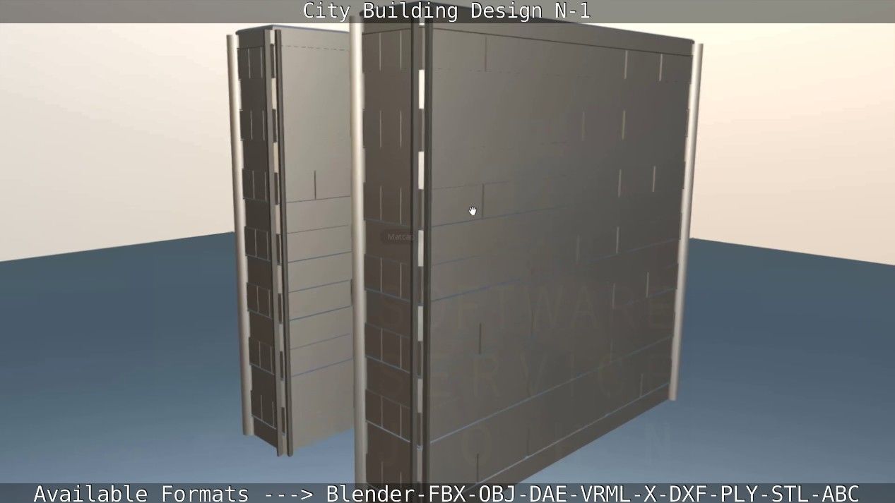 City Building Design N-1 Low-poly 3D model_54