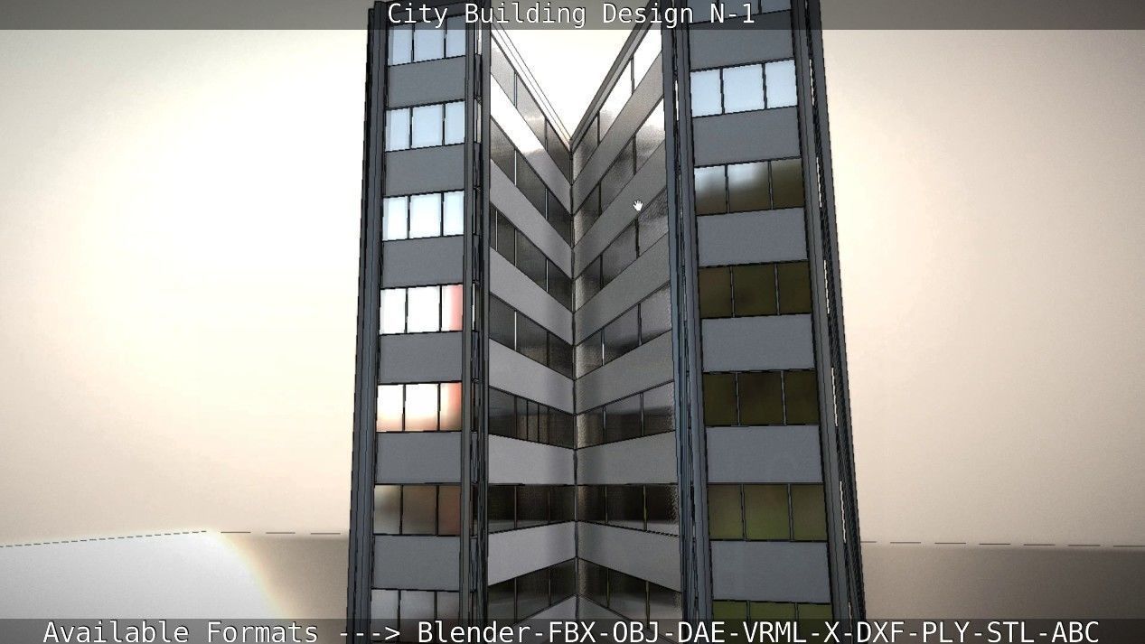 City Building Design N-1 Low-poly 3D model_47