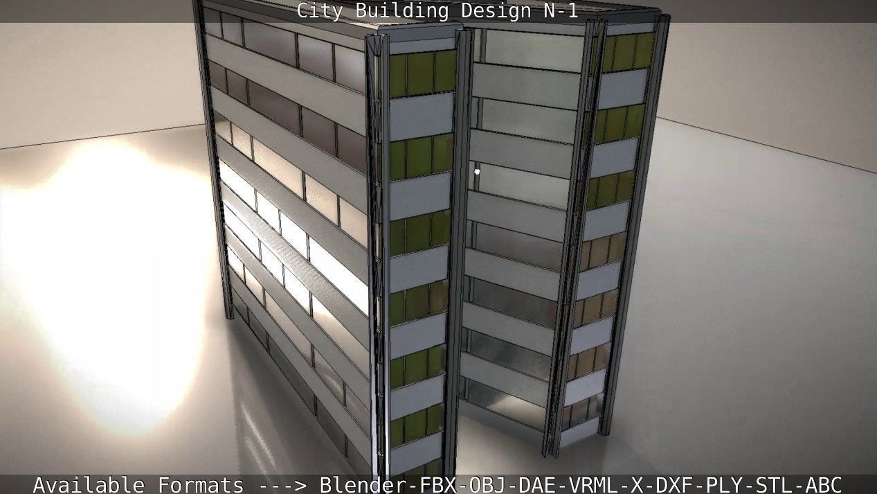 City Building Design N-1 Low-poly 3D model_45