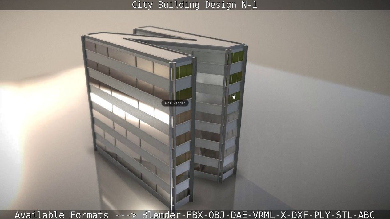 City Building Design N-1 Low-poly 3D model_91