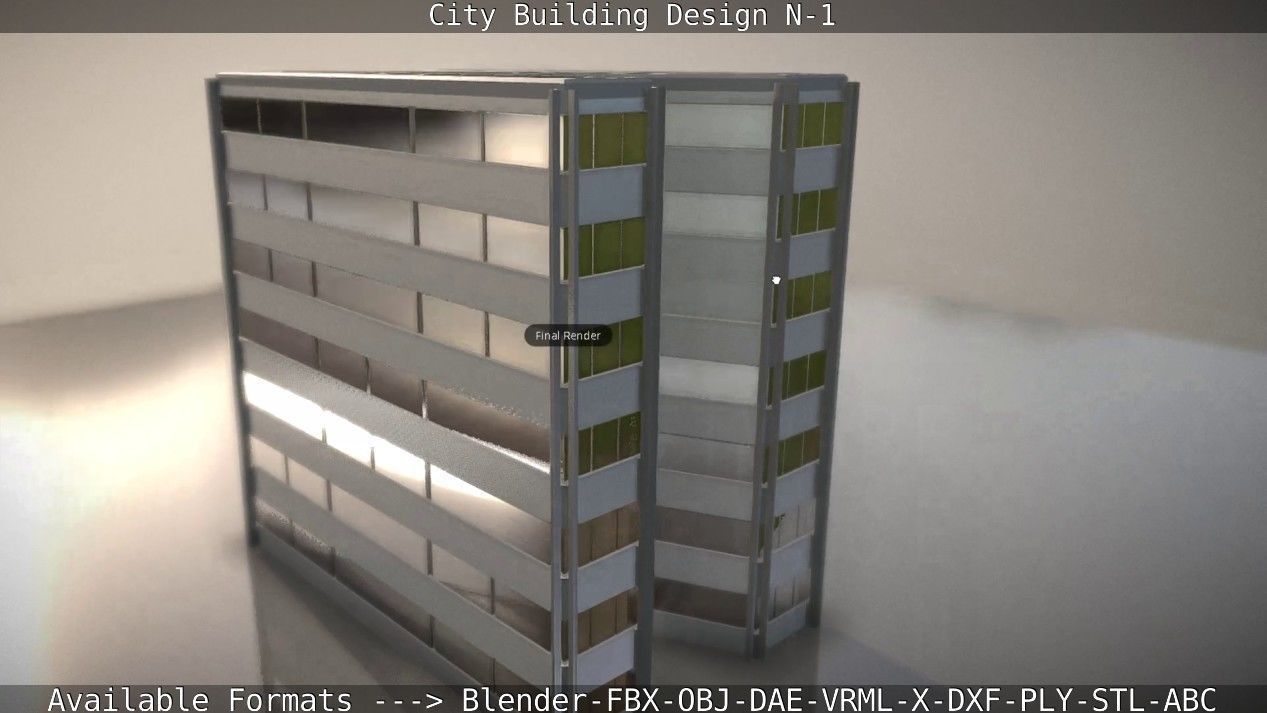 City Building Design N-1 Low-poly 3D model_92