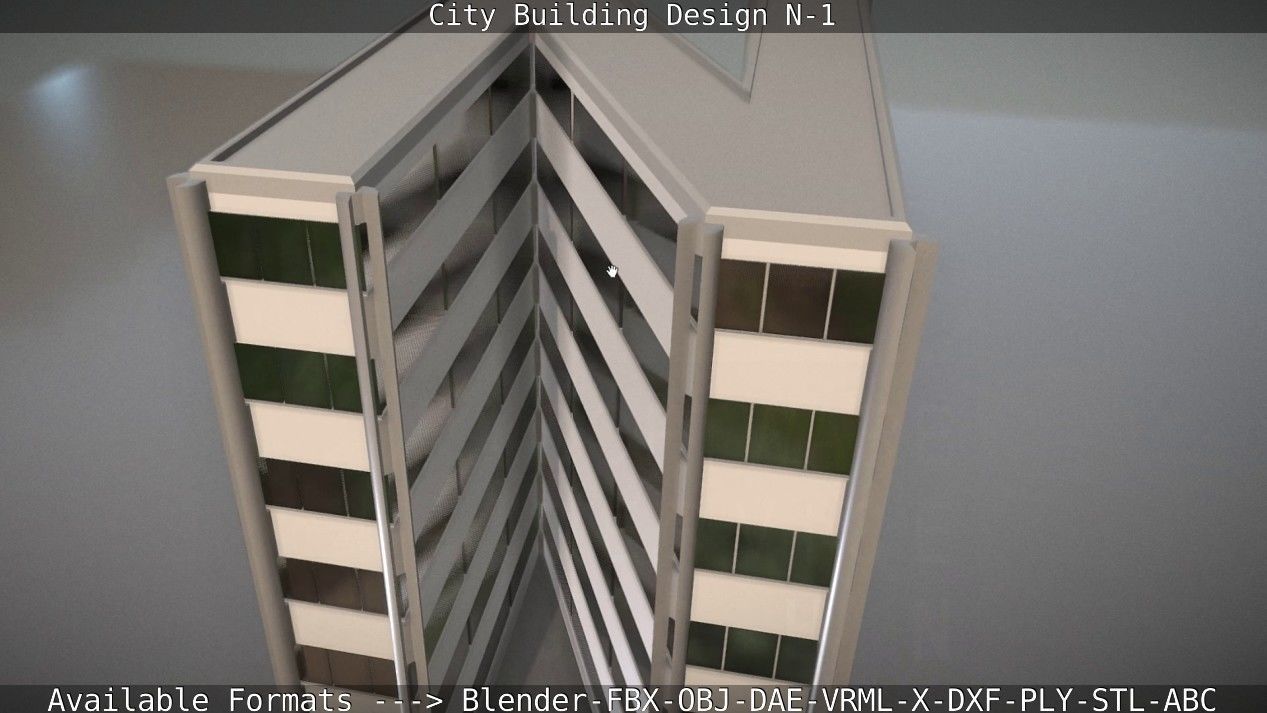 City Building Design N-1 Low-poly 3D model_102