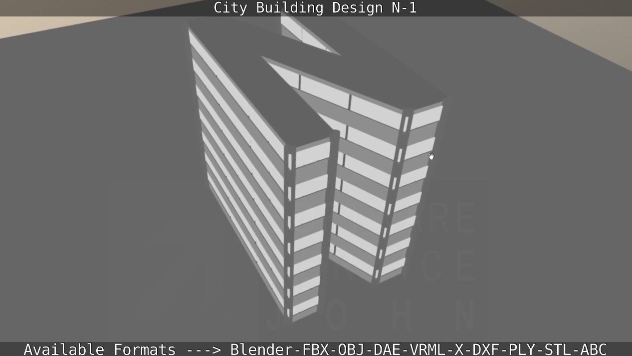 City Building Design N-1 Low-poly 3D model_82