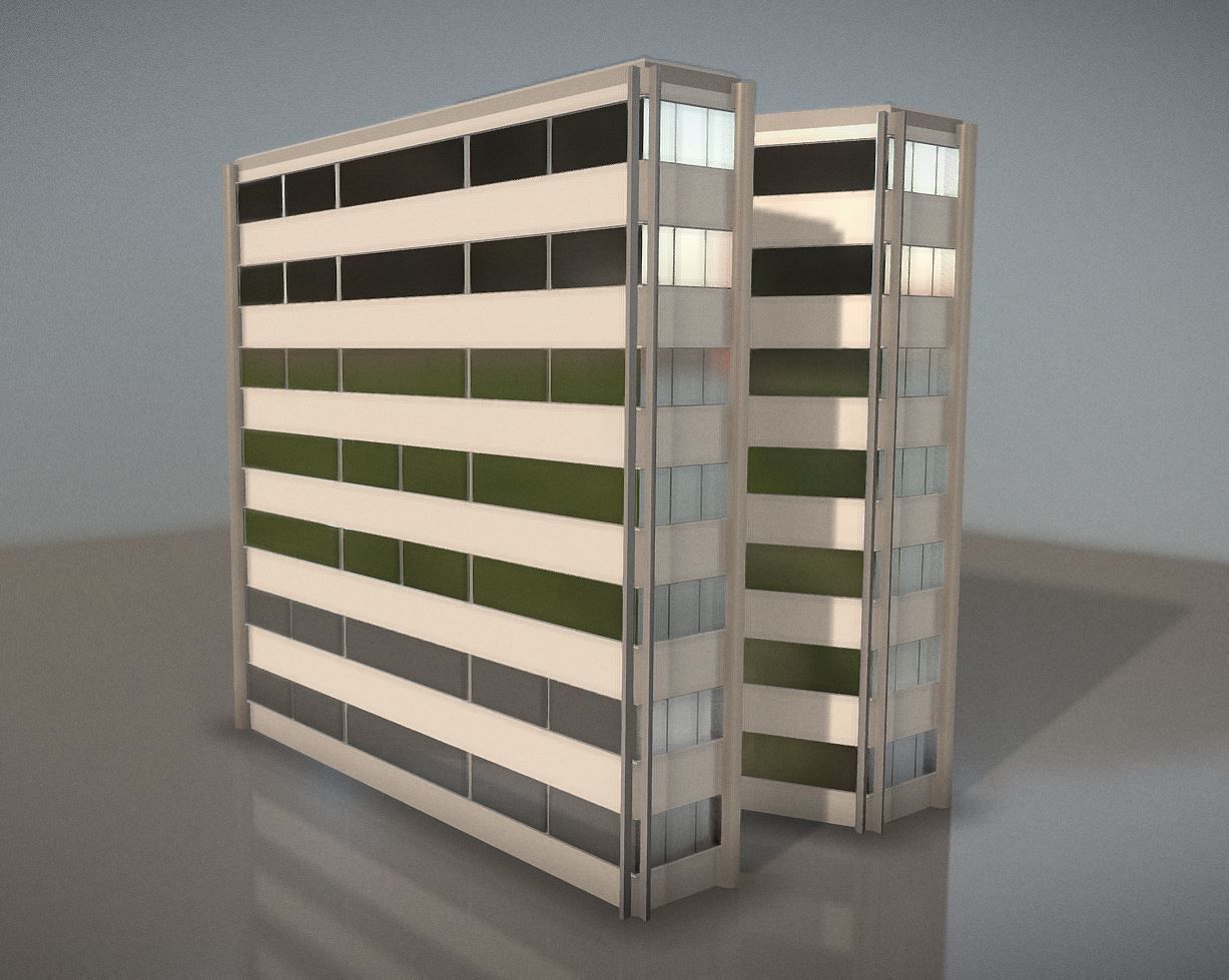 City Building Design N-1 Low-poly 3D model_5