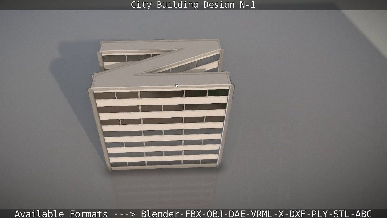 City Building Design N-1 Low-poly 3D model_18