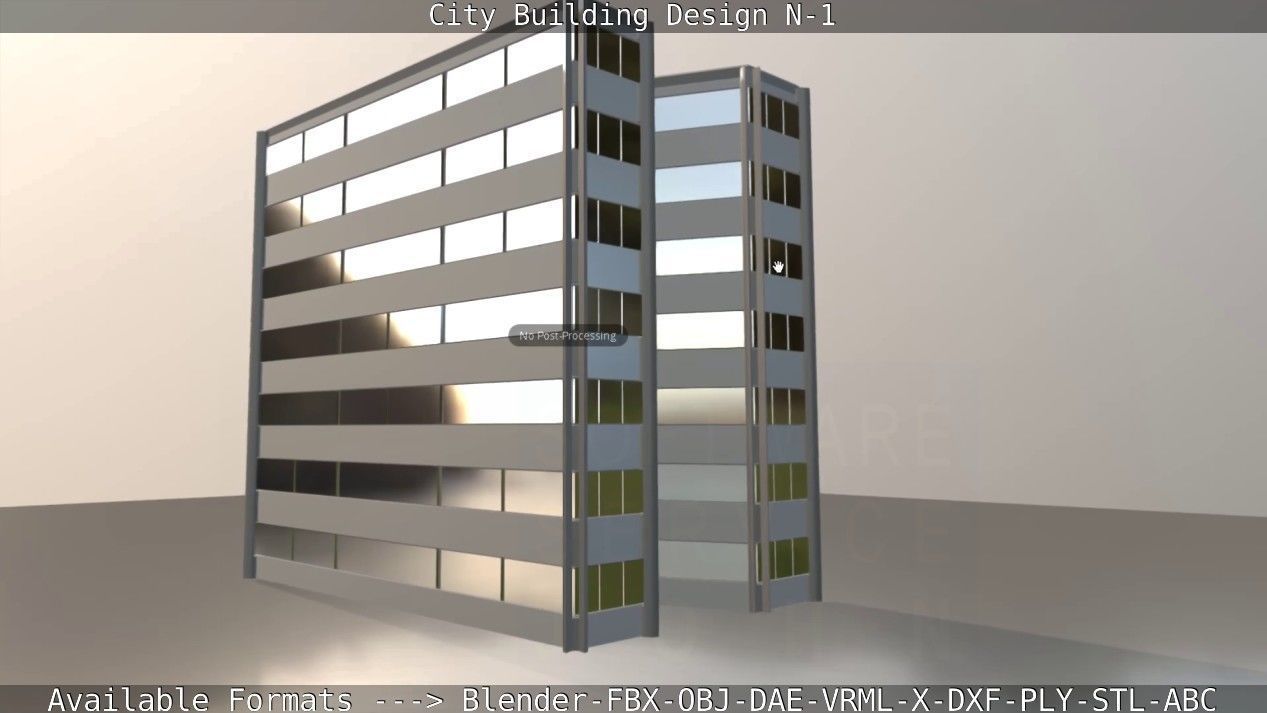 City Building Design N-1 Low-poly 3D model_95