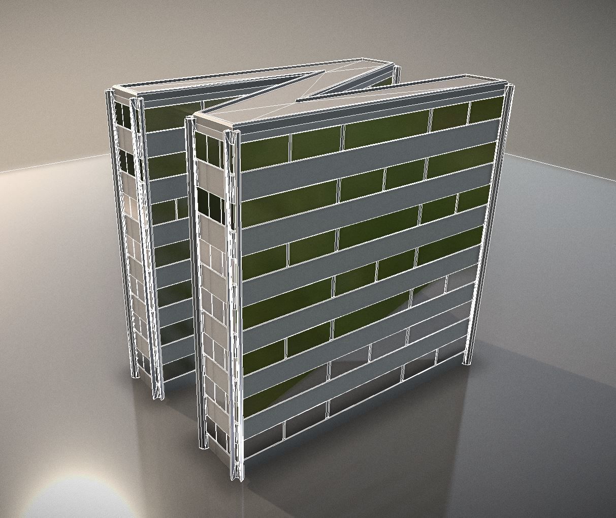 City Building Design N-1 Low-poly 3D model_9