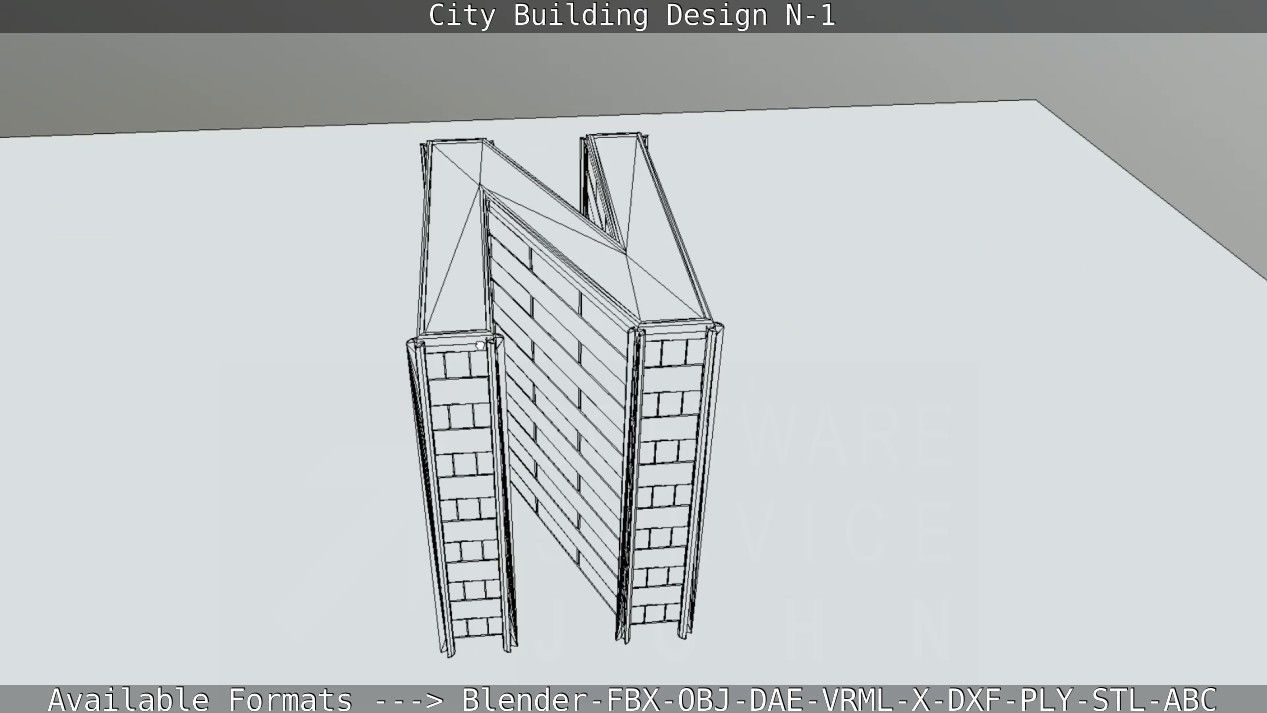 City Building Design N-1 Low-poly 3D model_59