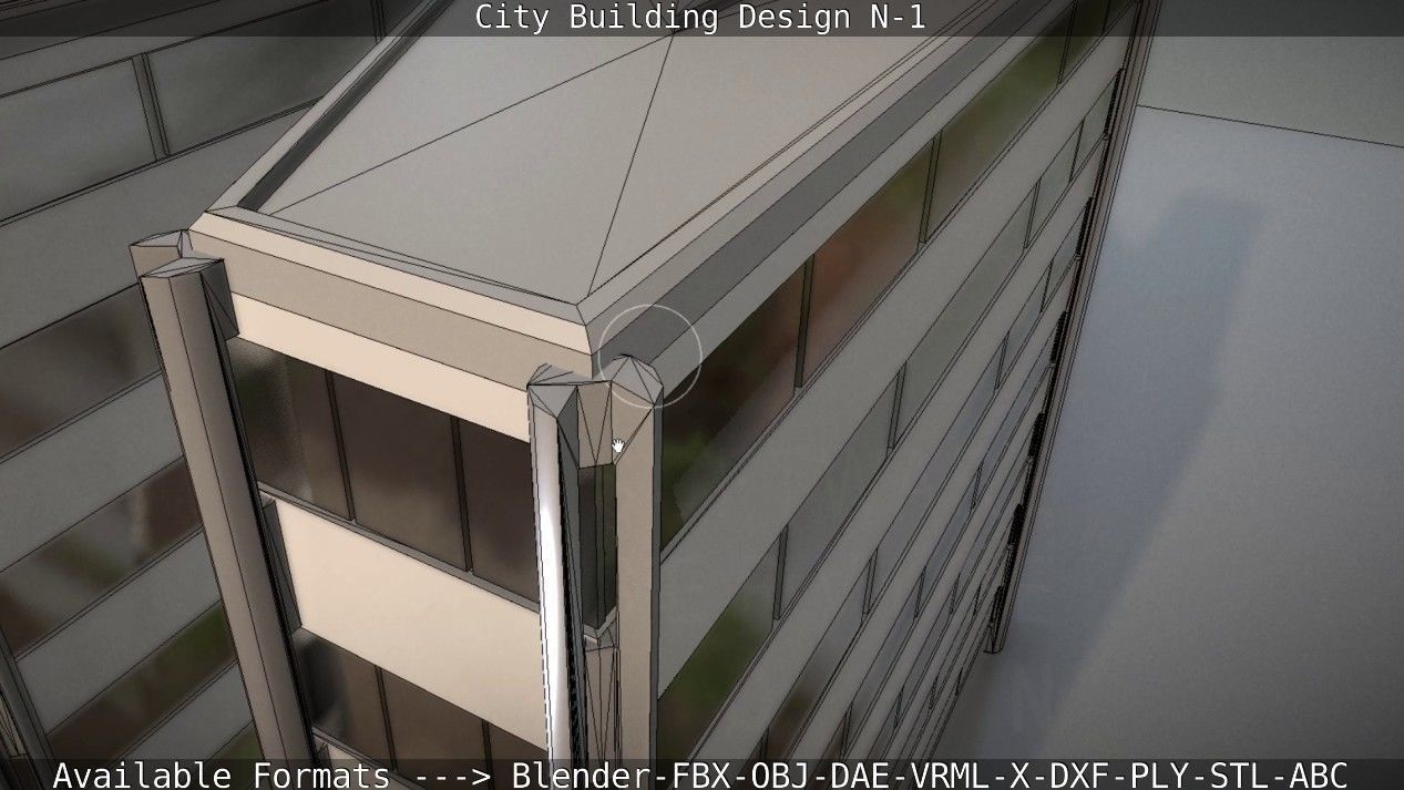 City Building Design N-1 Low-poly 3D model_36