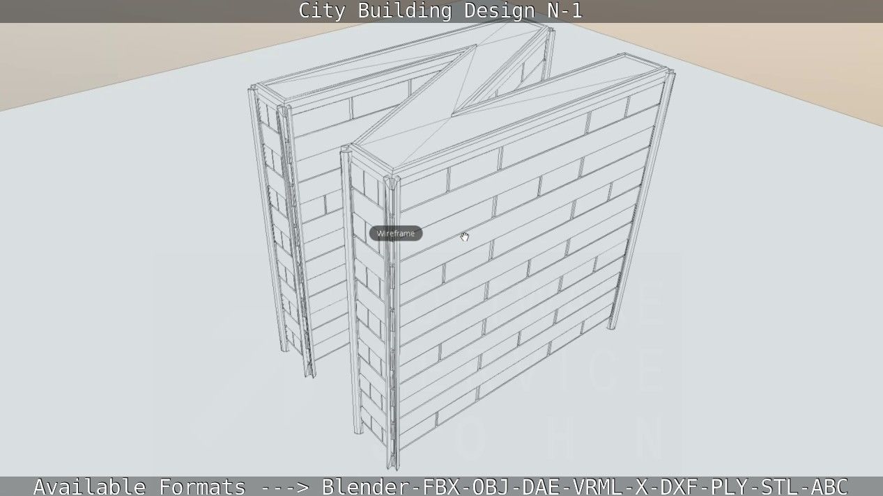 City Building Design N-1 Low-poly 3D model_56